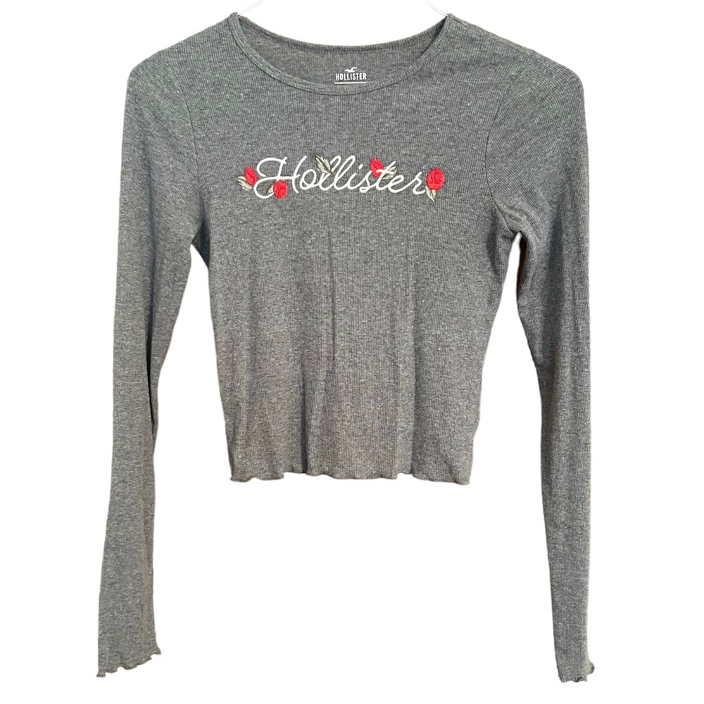 Hollister Juniors Size Small Gray Long Sleeve Shirt